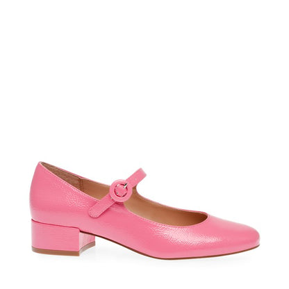 SESSILY Pink Patent Heels by Steve Madden - side view