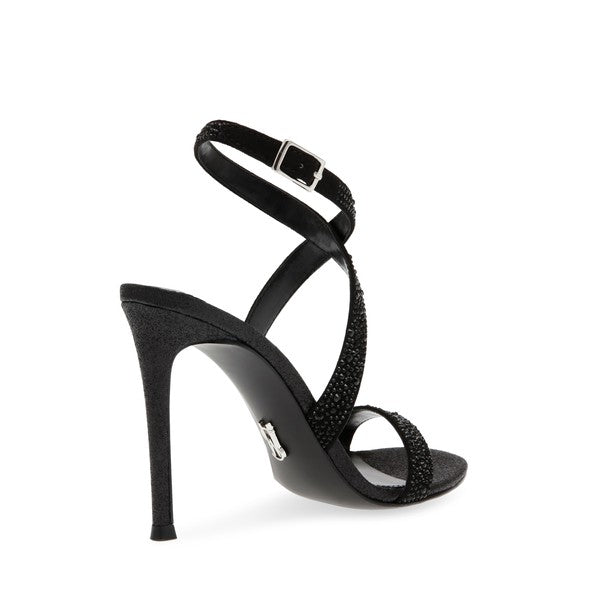 SHOWDOWN Black Crystal Heels by Steve Madden - back side view