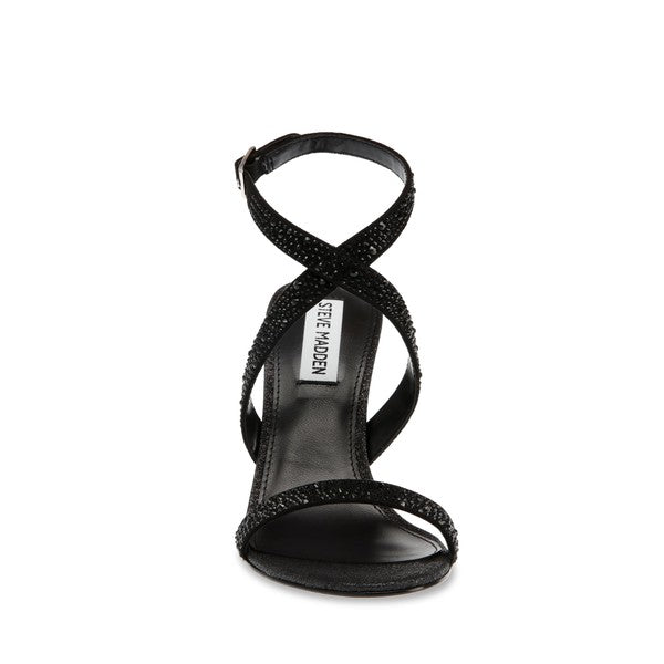 SHOWDOWN Black Crystal Heels by Steve Madden - front view