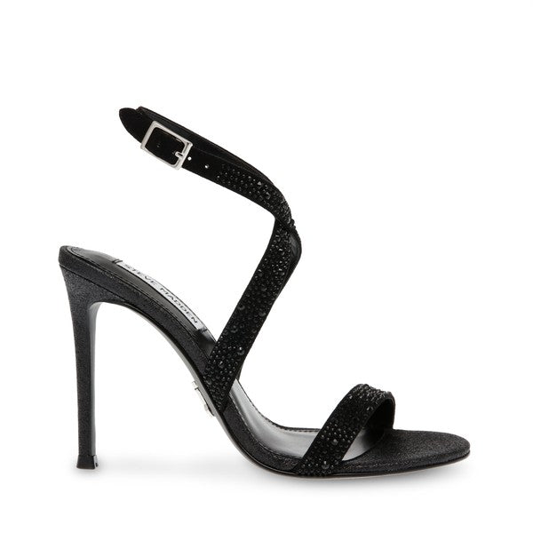 SHOWDOWN Black Crystal Heels by Steve Madden - side view