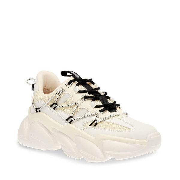 SPECTATOR Off White Beige Sneakers by Steve Madden - front side view