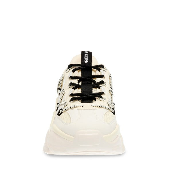 SPECTATOR Off White Beige Sneakers by Steve Madden - front view