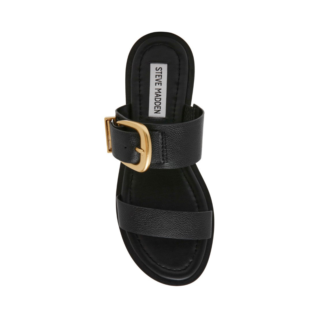 Flat Sandals Steve Madden Double Buckle Sandals STRIDER BLACK