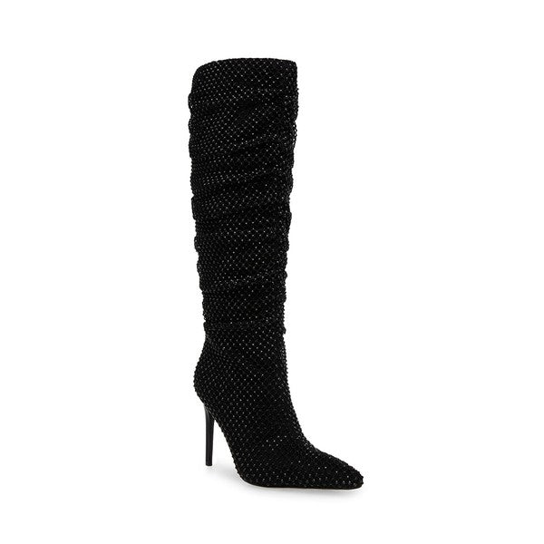 STRUTTER Black Boots by Steve Madden - front side view