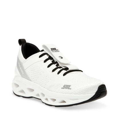 SURGE 1 White Silver Sneakers by Steve Madden - front side view