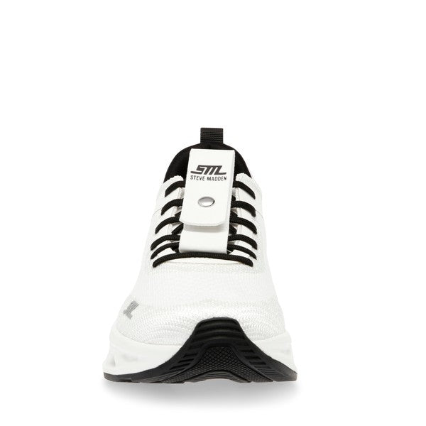 SURGE 1 White Silver Sneakers by Steve Madden - front view