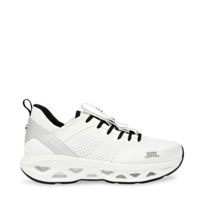 SURGE 1 White Silver Sneakers by Steve Madden - side view