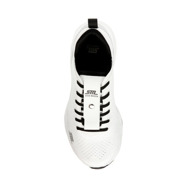 SURGE 1 White Silver Sneakers by Steve Madden - top view