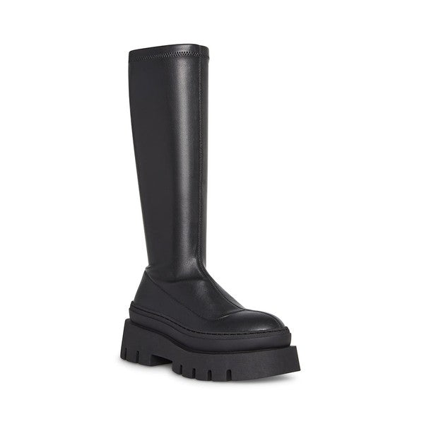 TITAN Black Boots by Steve Madden - front side view