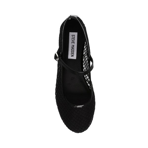 VINETTA-M Black Flats by Steve Madden - top view