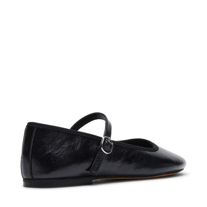 VINETTA Black Leather Flats by Steve Madden - back side view