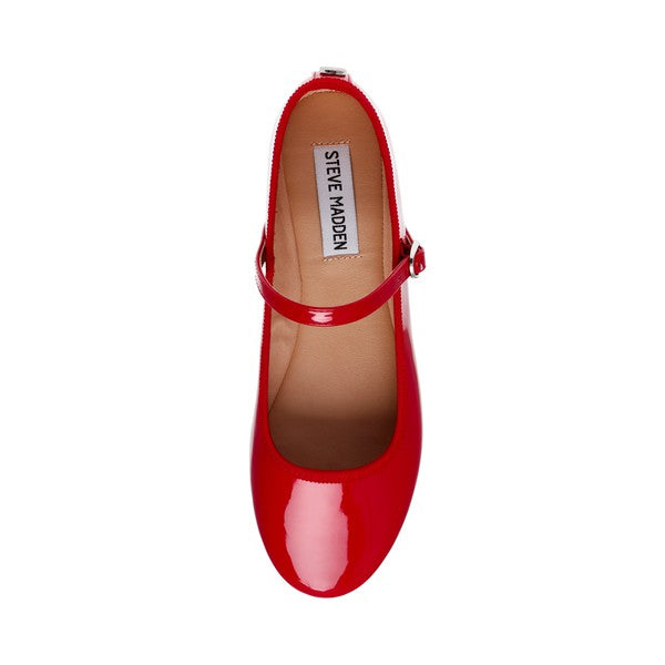 VINETTA Red Patent Flats by Steve Madden - top view