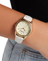 STEVE MADDEN ELEGANT EMBOSSED WATCH WHITE ALL PRODUCTS