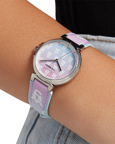 STEVE MADDEN STACKED LOGO WATCH PURPLE ALL PRODUCTS