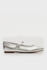 GOLDYN Silver Leather Flats by Steve Madden - 360 view