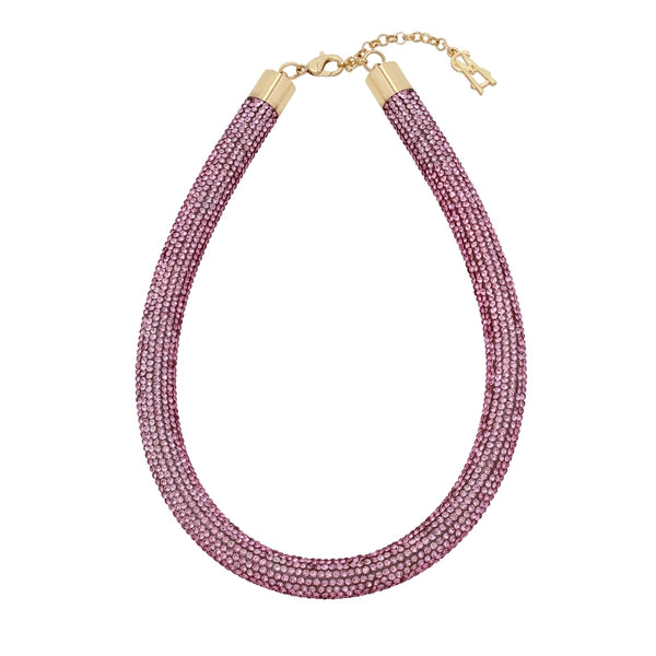 STEVE MADDEN TUBULAR CRYSTAL NECKLACE PINK ALL PRODUCTS