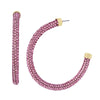 STEVE MADDEN TUBULAR CRYSTAL HOOP PINK ALL PRODUCTS