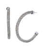 STEVE MADDEN TUBULAR CRYSTAL HOOP SILVER ALL PRODUCTS