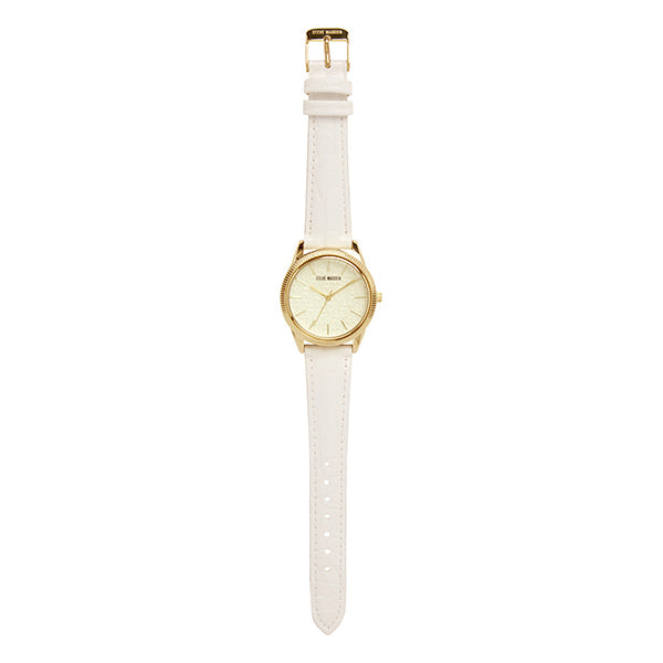 STEVE MADDEN ELEGANT EMBOSSED WATCH WHITE ALL PRODUCTS