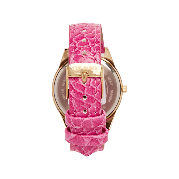 STEVE MADDEN ELEGANT EMBOSSED WATCH PINK ALL PRODUCTS