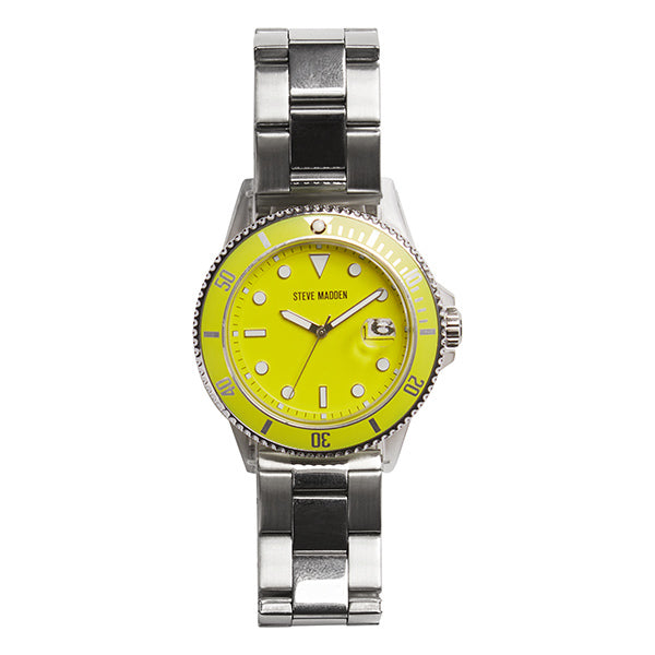 STEVE MADDEN CLEAR CASE STATEMENT WATCH YELLOW ALL PRODUCTS