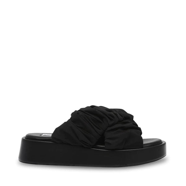 BELLSHORE Black Sandals by Steve Madden - side view