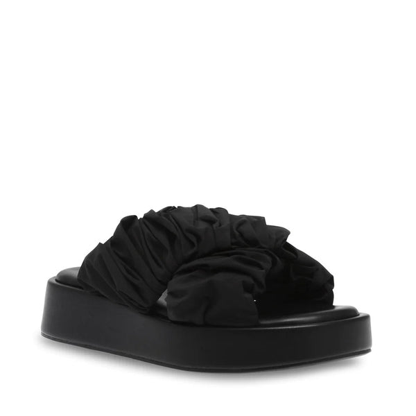 BELLSHORE Black Sandals by Steve Madden - front side view