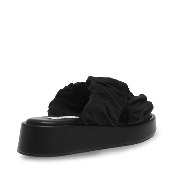 BELLSHORE Black Sandals by Steve Madden - back side view