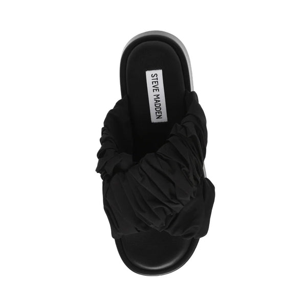BELLSHORE Black Sandals by Steve Madden - top view