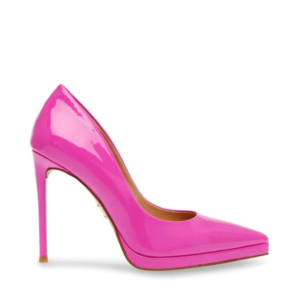 KLASSY Magenta Patent Heels by Steve Madden - side view