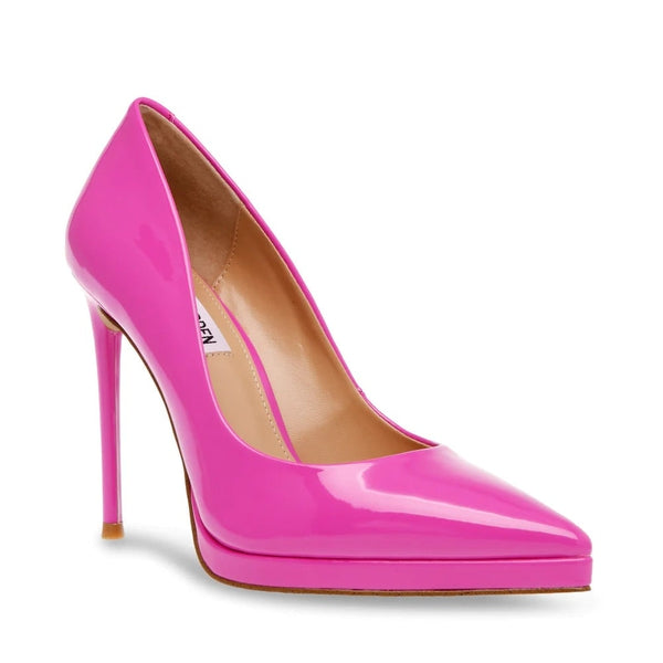 KLASSY Magenta Patent Heels by Steve Madden - front side view