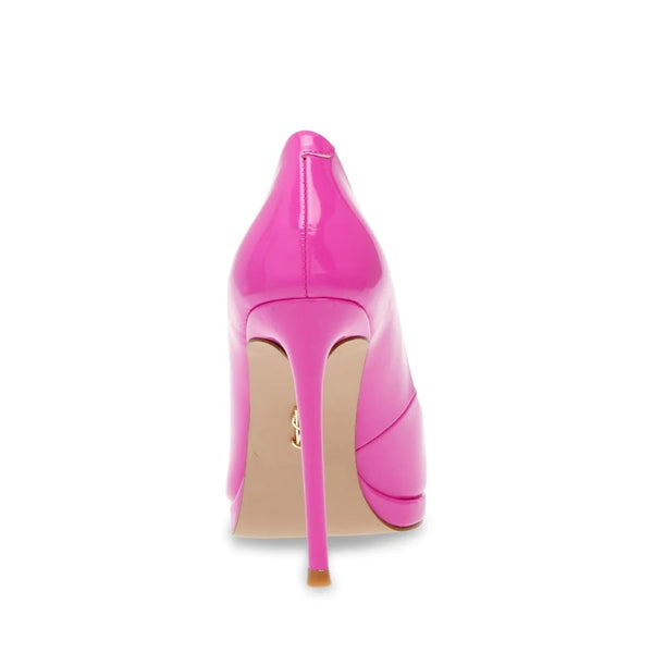 KLASSY Magenta Patent Heels by Steve Madden - back view