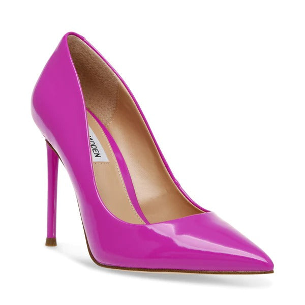 VAZE Magenta Patent Heels by Steve Madden - front side view
