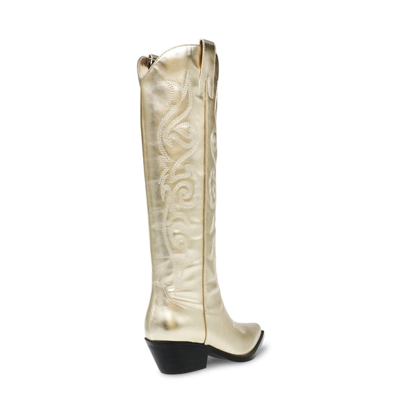 KICKIN-IT Light Gold Boots by Steve Madden - back side view