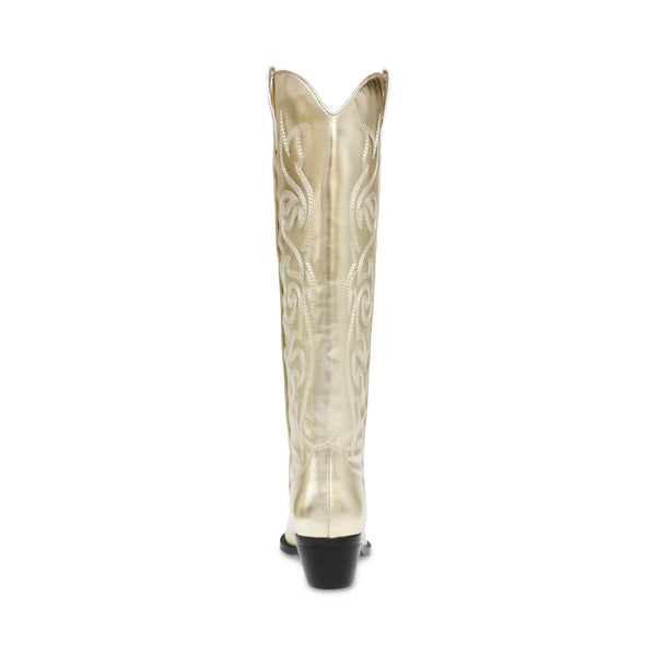 KICKIN-IT Light Gold Boots by Steve Madden - back view