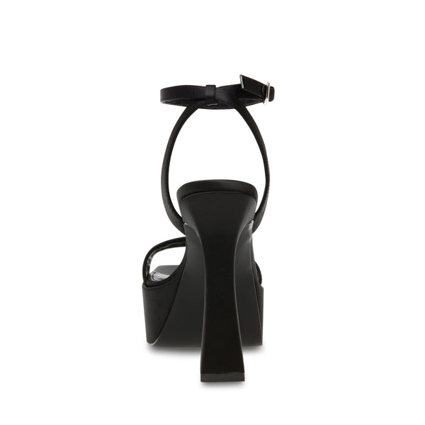 DISCORD Black Satin Heels by Steve Madden - back view