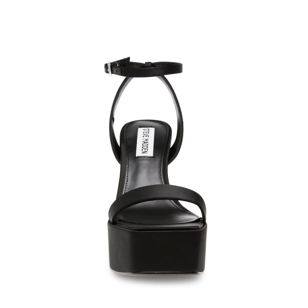 DISCORD Black Satin Heels by Steve Madden - front view