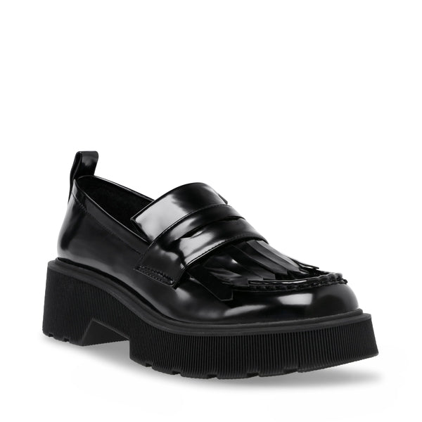 MARLEIGH Black Loafers by Steve Madden - front side view