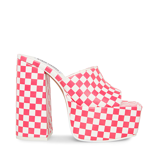 Steve Madden TRIXIE Pink White Women's Heels Side