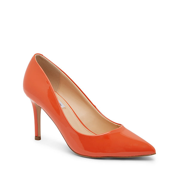 LADYBUG Orange Patent Heels by Steve Madden - front side view