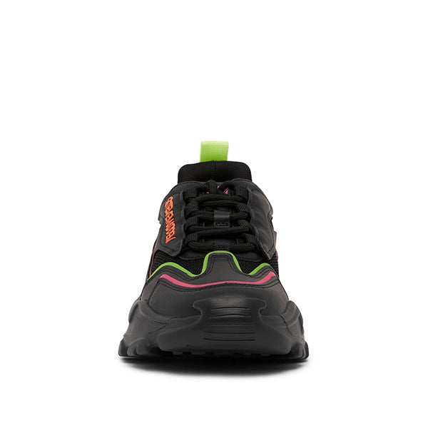 MADCAP Black Orange Sneakers by Steve Madden - front view